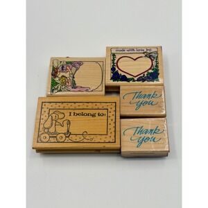 Crafting Stamps Set Fairy‎ Heart Thank You I Belong To Teddy Bear Scrapbooking